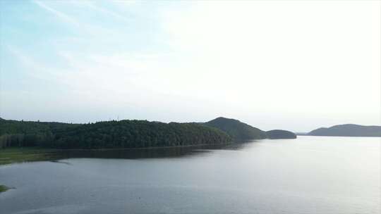 湖泊山林自然风光全景 红星水库