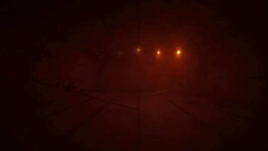 暗调场景中带灯光的神秘空间