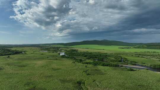 航拍国家森林公园湿地风景