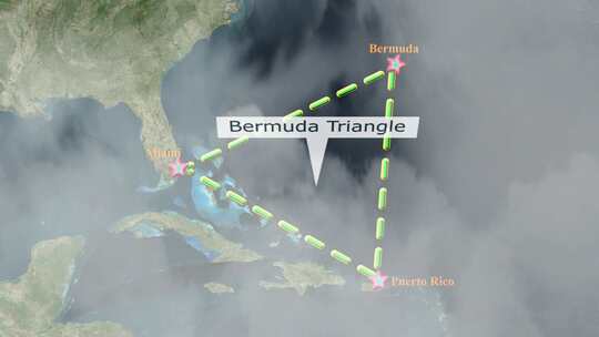 百慕大三角地图-云效应视频素材模板下载