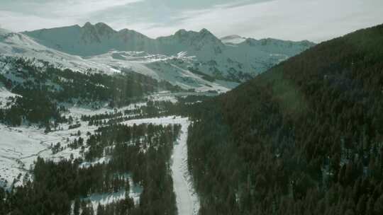 山脉，高山，山谷，雪