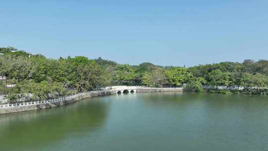 惠州西湖景区航拍惠州西湖泗洲塔湖泊风景