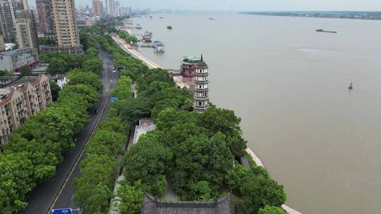 江西九江锁江楼塔历史文化古建筑视频素材模板下载