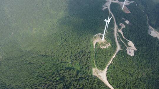 航拍福建江口风电风景4K实拍视频