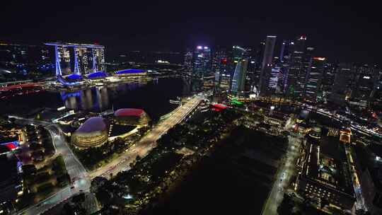 新加坡滨海湾花园金沙酒店海滨花园夜景