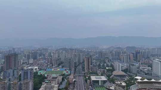 航拍四川达州建设达州大景