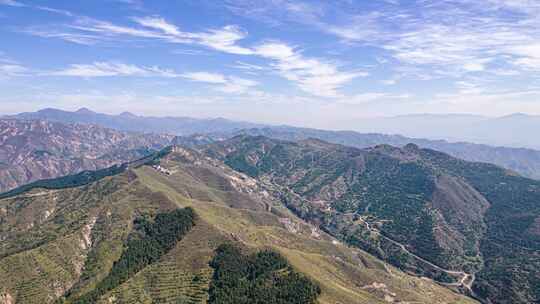 8K山西雁门关连绵雄关山峰航拍延时