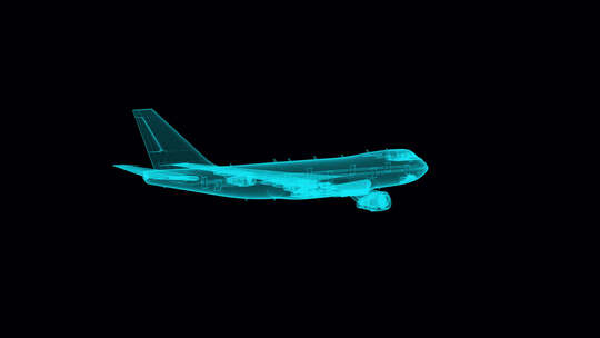 波音747全息视频素材模板下载