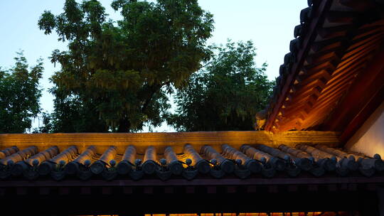 武汉标志建筑黄鹤楼公园夜景视频素材模板下载