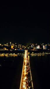 湖北武汉城市夜景航拍