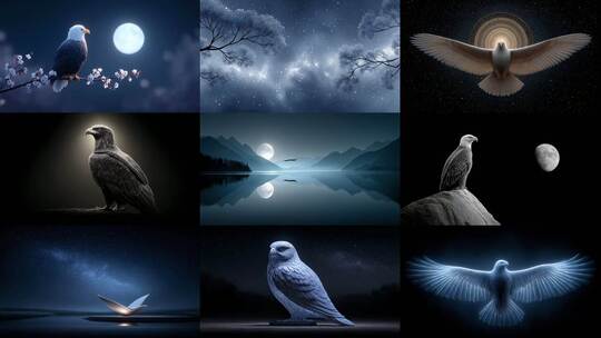 夜鹰傲视星空之巅高清在线视频素材下载