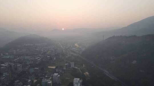 大气航拍 福建泉州 永春 清晨唯美自然风景视频素材模板下载