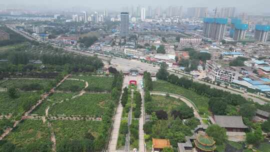 航拍山东菏泽曹州牡丹园4a景区