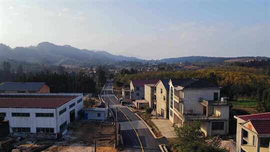 航拍贵州锦屏铜鼓岔路村 乡村新公路 大塘