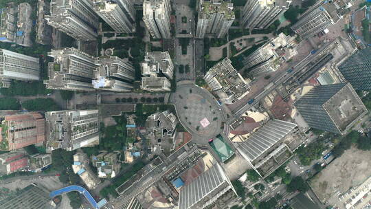 航拍俯视重庆贝迪新城一期居民楼