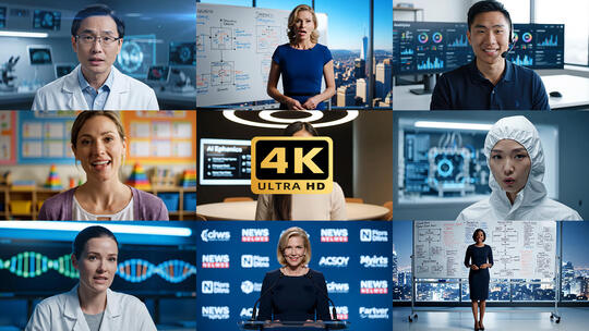 多职业人物工作场景面对镜头讲解演示素材高清在线视频素材下载