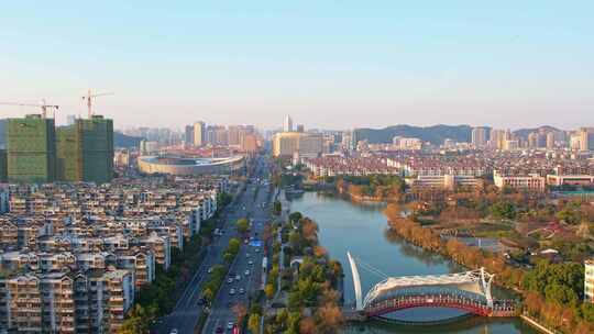 杭州萧山城市风景航拍