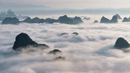 桂林山水云海航拍