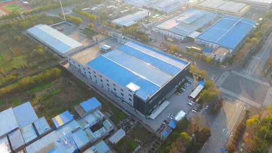 航拍陕西城市现代化发展建筑