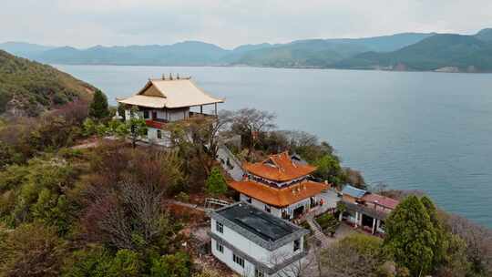 丽江宁蒗泸沽湖里务比岛4K航拍