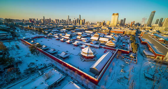 悟2x7航拍沈阳故宫雪景