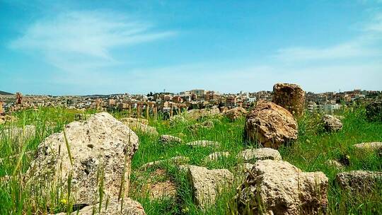 杰拉什古城的罗马石柱