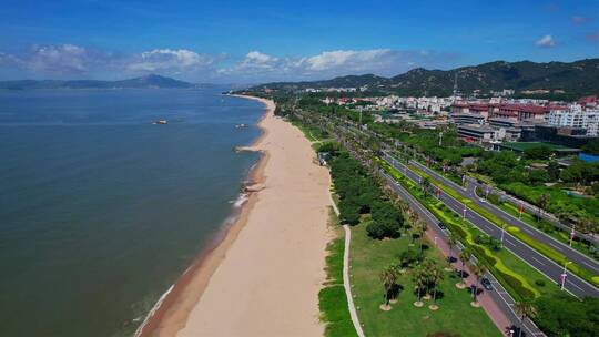 厦门航拍环岛路海边风景视频素材模板下载