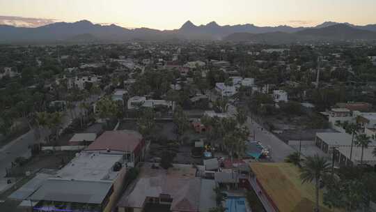 日落时墨西哥南下加利福尼亚州洛雷托老城区视频素材模板下载