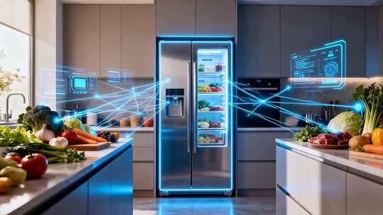 智能厨房冰箱及食材展示