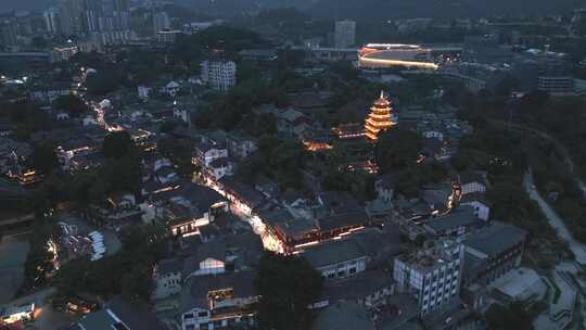 磁器口夜景航拍拍摄