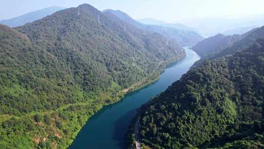 郴州东江湖小东江 日出山水航拍 绿水青山