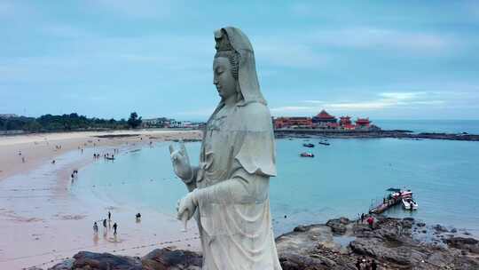 泉州黄金海岸海上观音、海中的寺庙洛迦寺