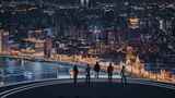 上海陆家嘴夜景-航拍高清在线视频素材下载