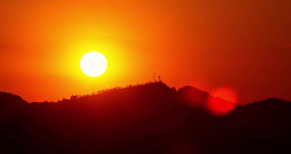 4k实拍夕阳日落