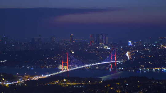 博斯普鲁斯海峡交通，土耳其伊斯坦布尔市，延时。视频素材模板下载