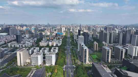 杭州地标建筑风景航拍