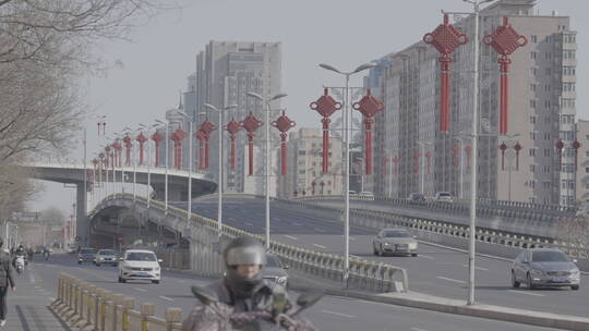 过年热闹街道 街道新春氛围