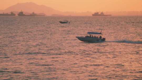 惠州巽寮湾海边日落黄昏快艇航行旅游项目