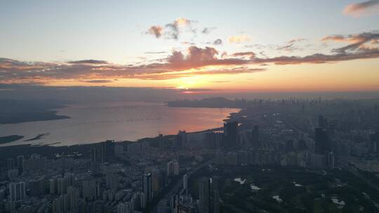 深圳福田夕阳夜景