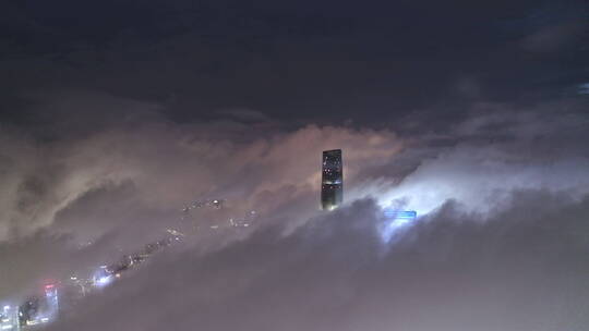 上海陆家嘴夜景地标宣传片震撼平流云海延时