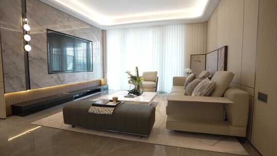 四代宅超大客厅室内装修场景