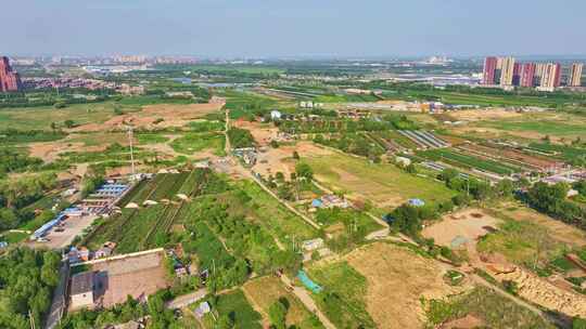 辽宁沈阳浑南区浑河王家湾村建筑用地航拍