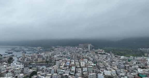 汕头南澳岛海边城市航拍