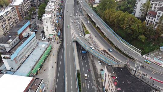 航拍湖北宜昌西陵区城区建设