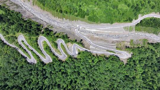 航拍四川独库公路宝康线高山森林风光