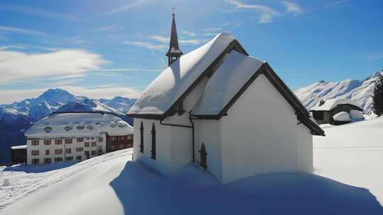 特写下着大雪的城镇与环景视频素材模板下载