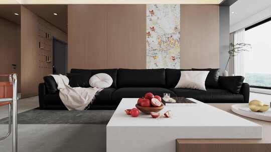 轻奢风客餐厅漫游动画