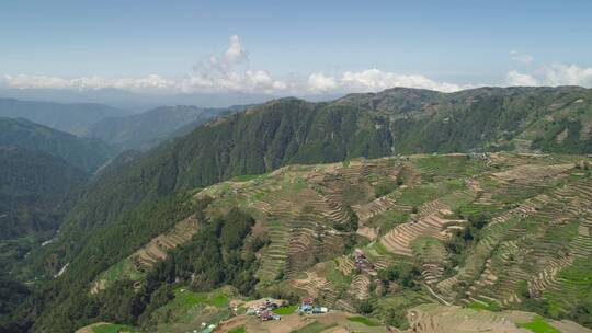 菲律宾山区农田航拍