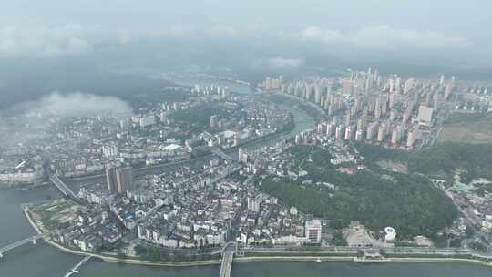 南平市建阳区航拍福建城市建筑高空俯拍鸟瞰