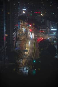 广州深夜城市交通车流竖屏